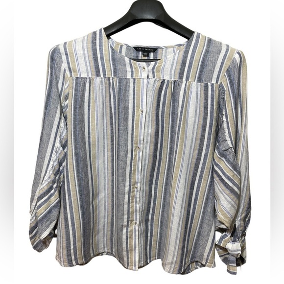 Nwt Zac & Rachel‎ Linen Blend Top Large - Picture 1 of 12